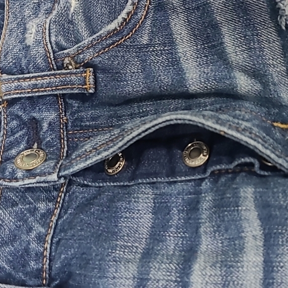 American Eagle Hi-Rise Festival Mini Jean Skirt Distressed - Picture 7 of 9